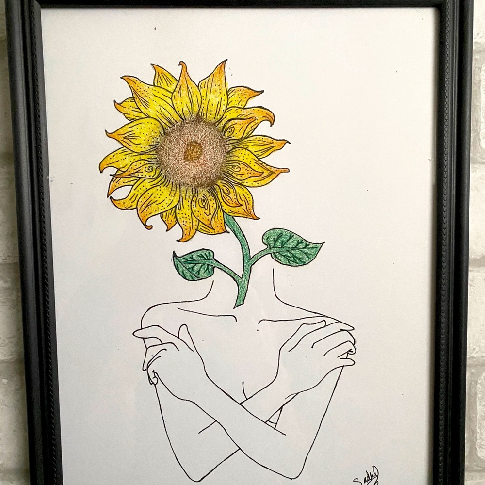 Hand drawn wall art